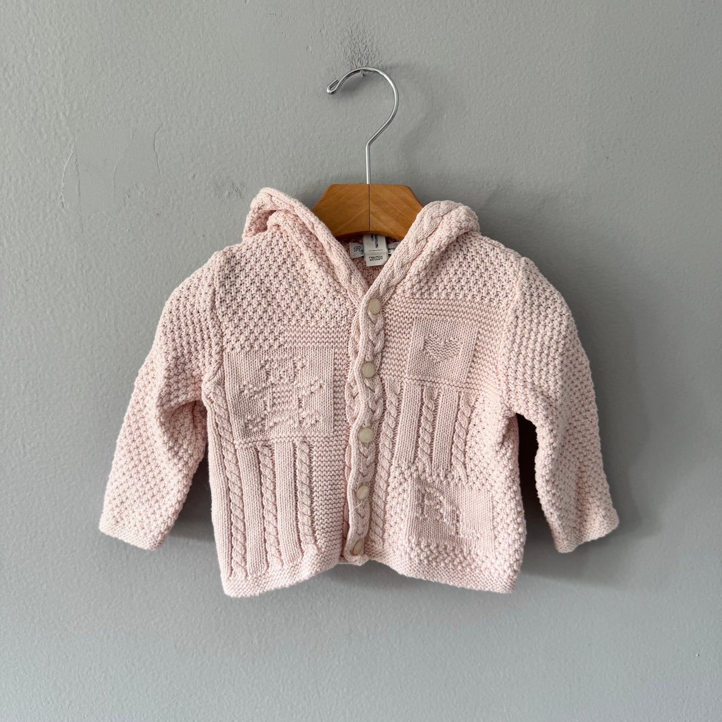 Polo Ralph Lauren / Light pink cable knit jacket / 9M