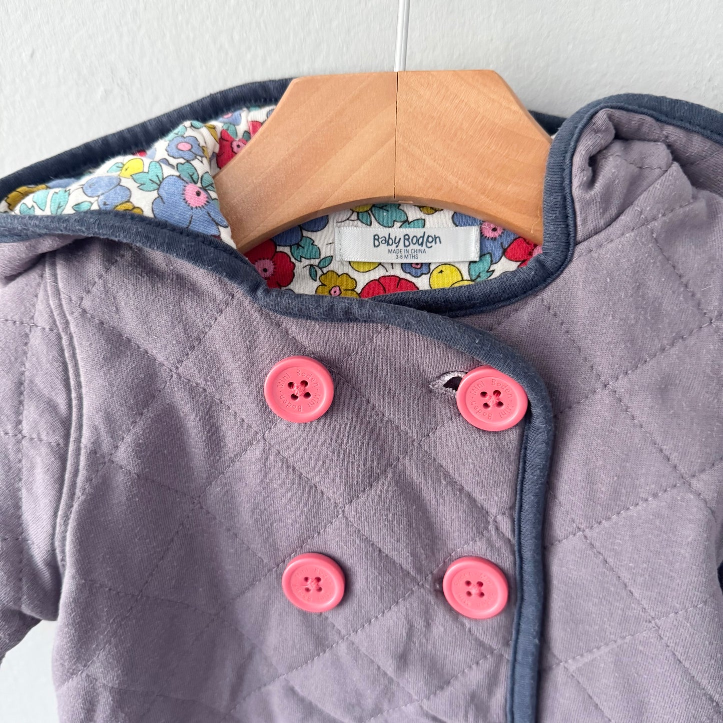 Baby Boden / Purple x floral jacket / 3-6M