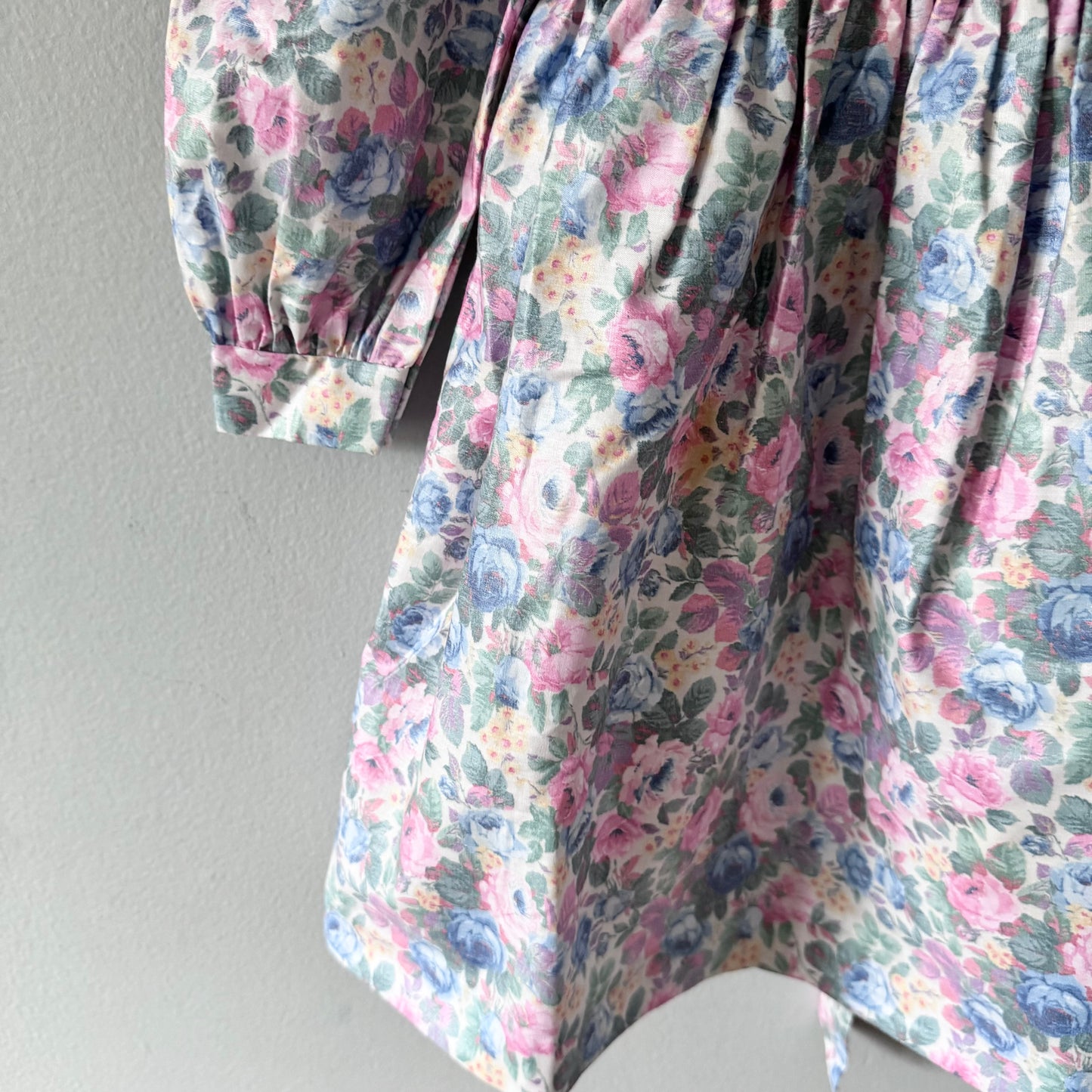 Vintage / Floral long sleeve dress / 6Y