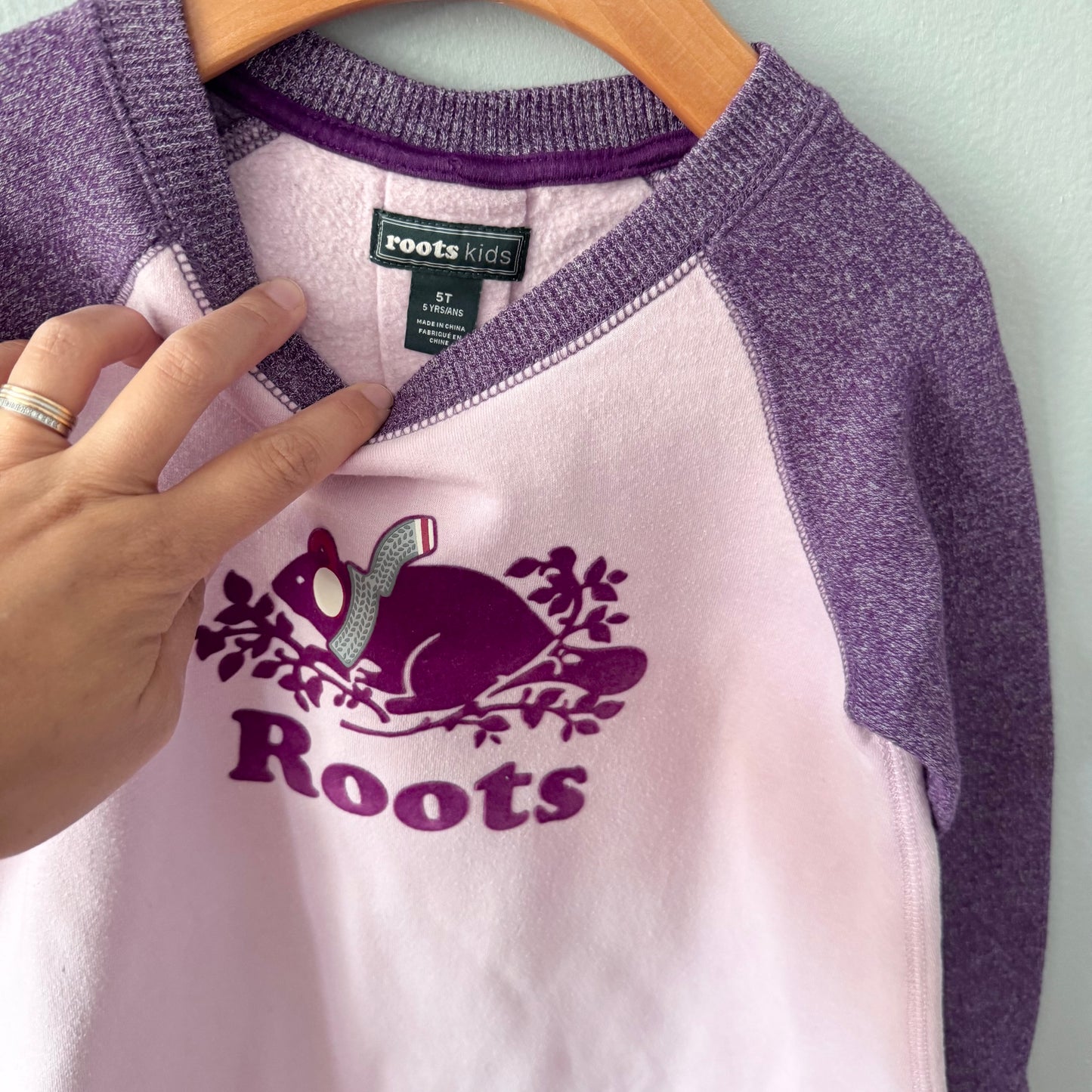 Roots / Pink x purple crew dress / 5T