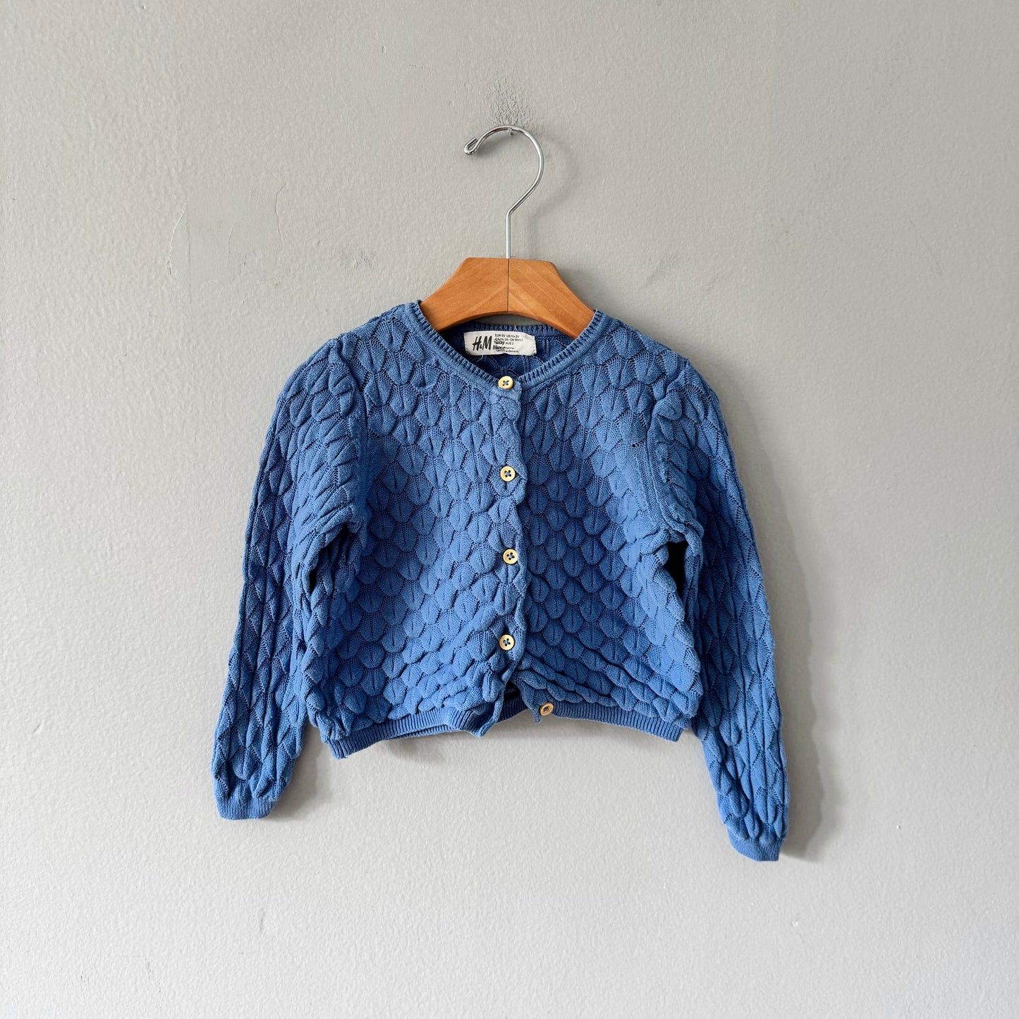 H&M / Blue cotton knit cardigan / 18-24M