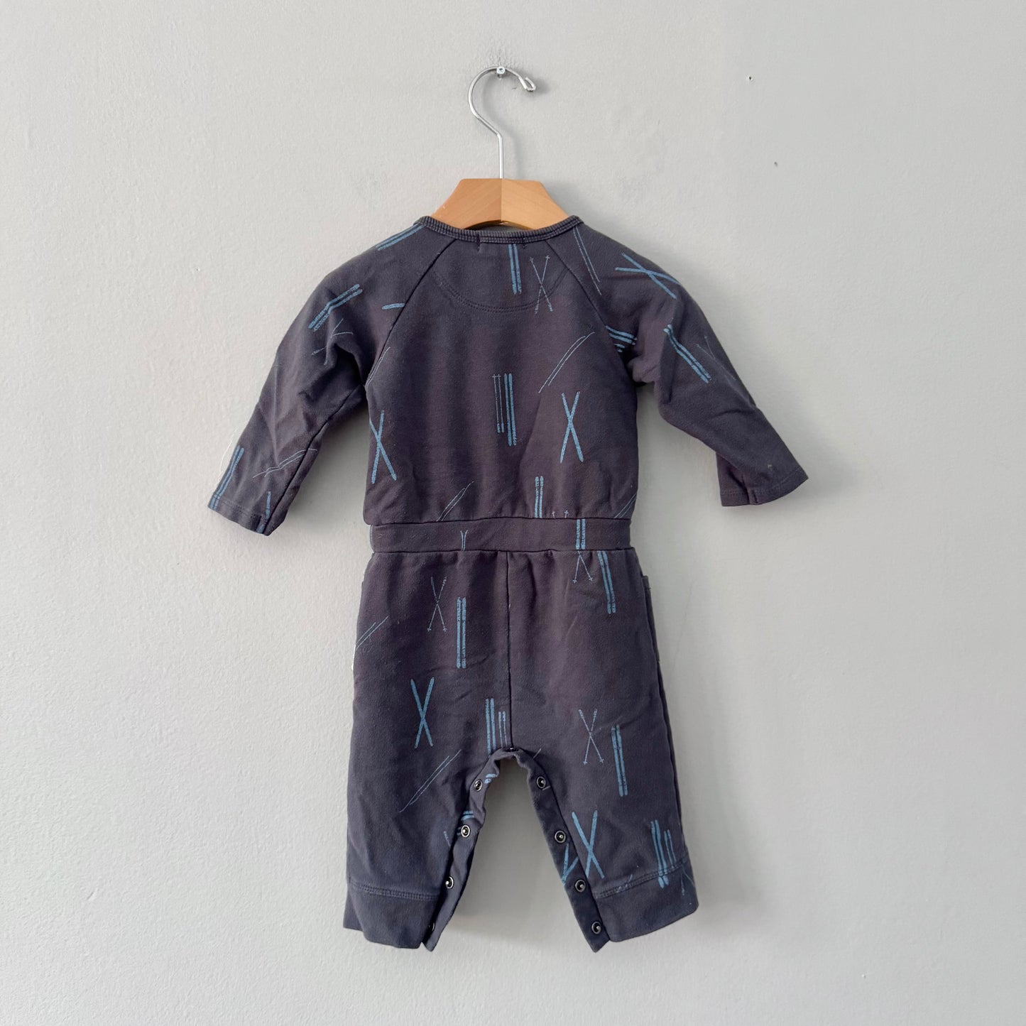 Miles baby / Navy crew romper / 6M