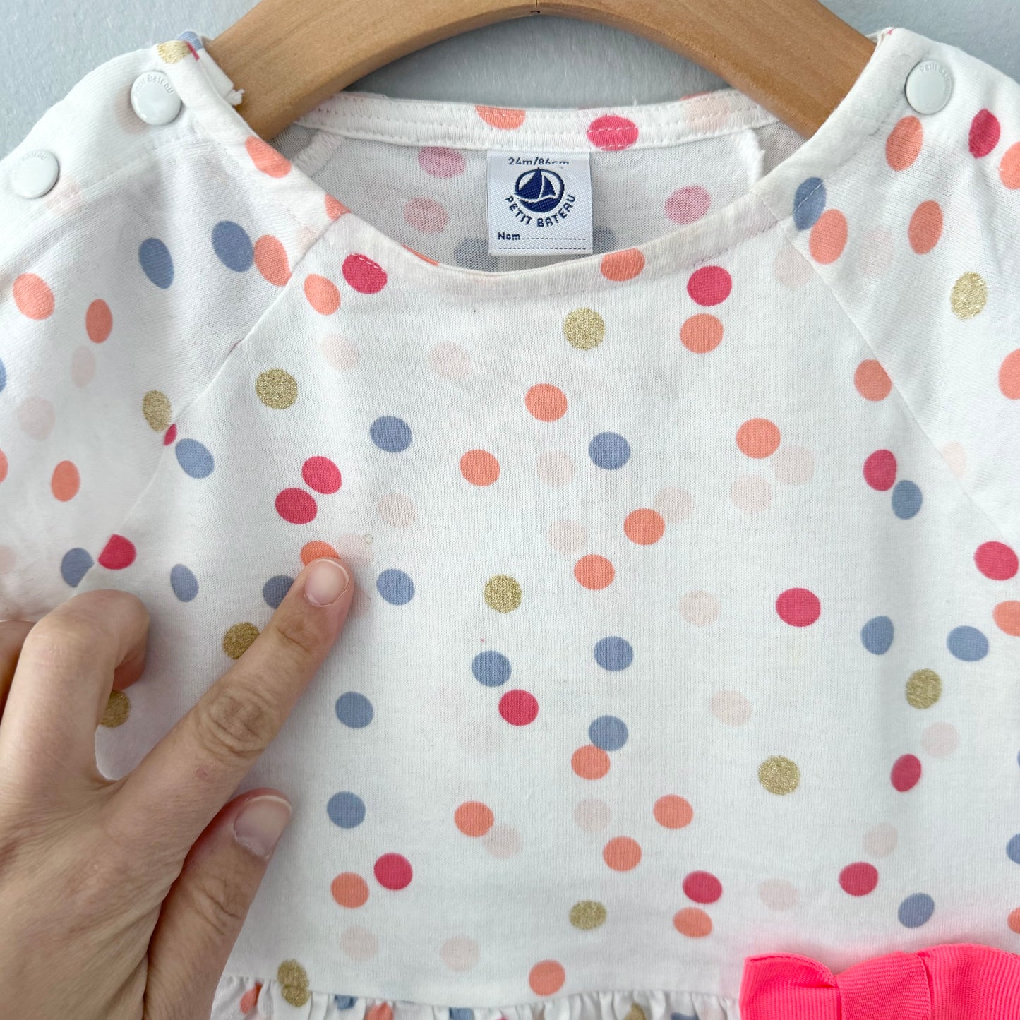 Petit Bateau / White x Dots summer dress / 24M