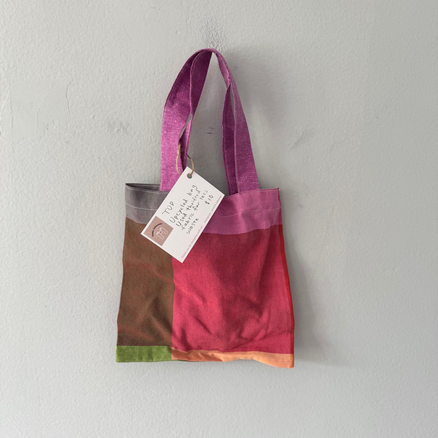 TUP / Upcycle playful bag / 8.25 x 8.25 inches