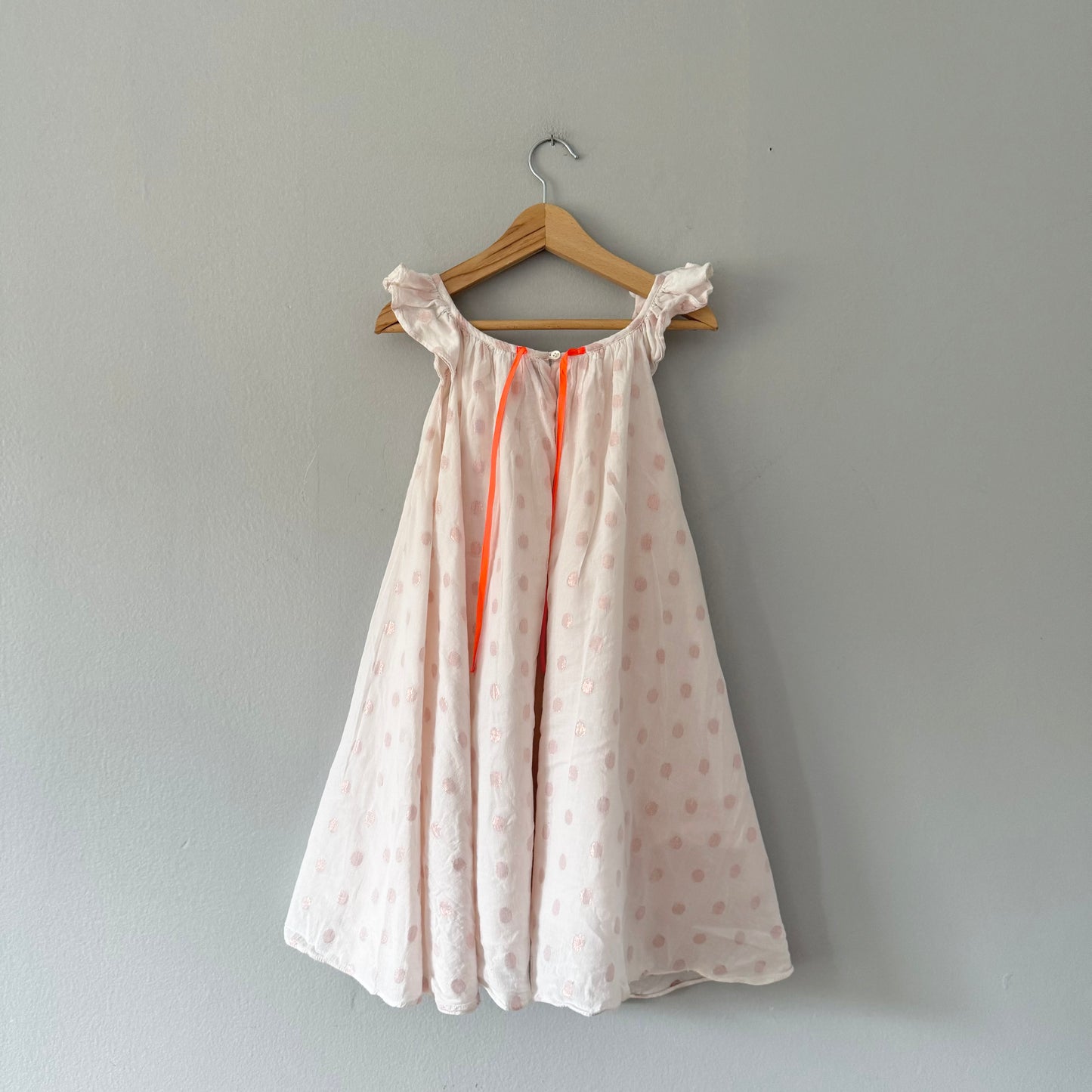 Velveteen / Cami raffle blouse dress - dots, A line / 6Y