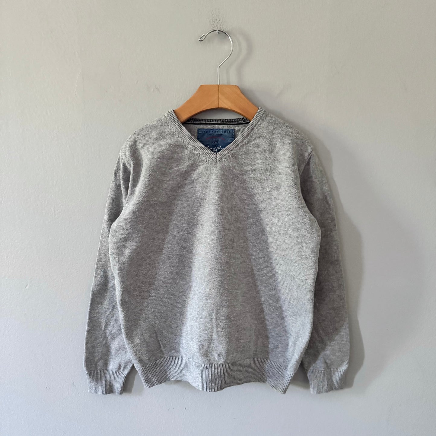 Zara / Light grey v neck cotton knit / 5-6Y