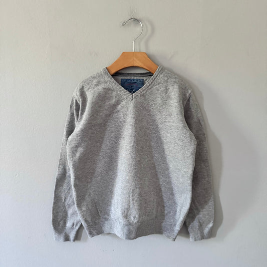 Zara / Light grey v neck cotton knit / 5-6Y