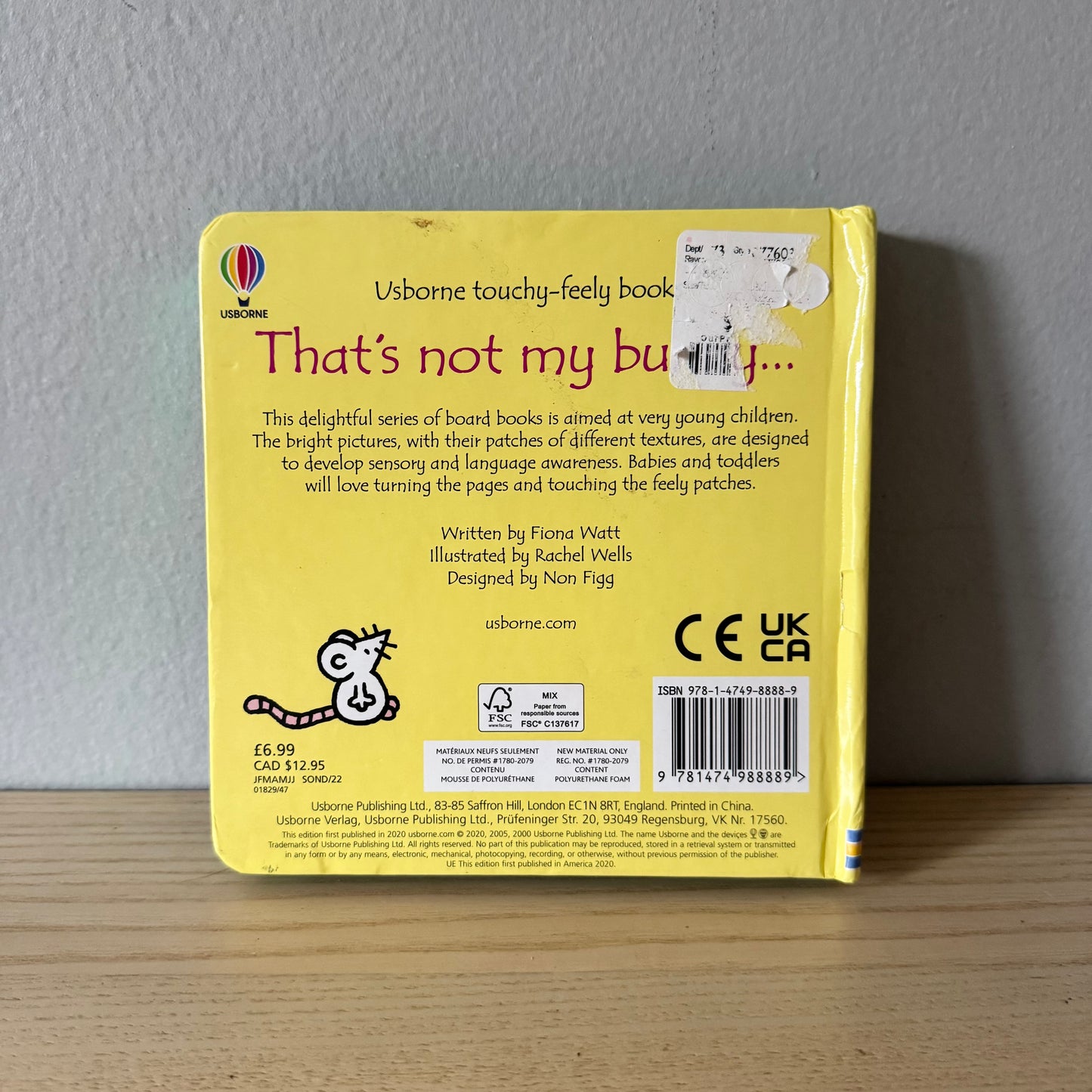 Livres Usborne à toucher et à sentir - Ce n'est pas mon lapin