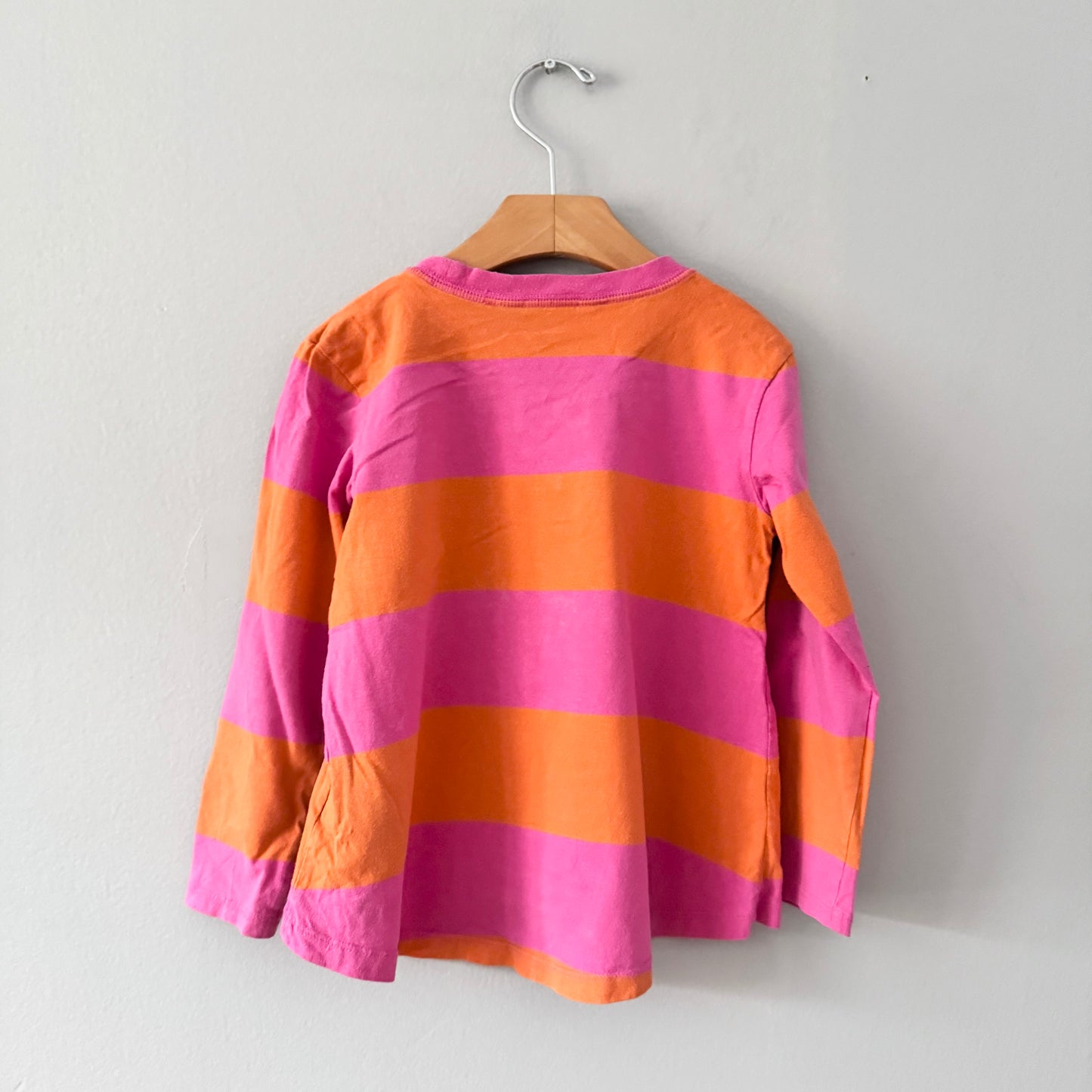 Polo Ralph Lauren / Robe manches longues rayée rose-orange / 4T