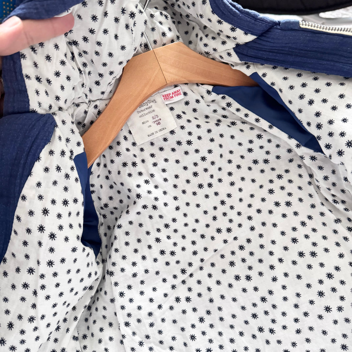Zara / Navy muslin padded jacket / 2-3Y