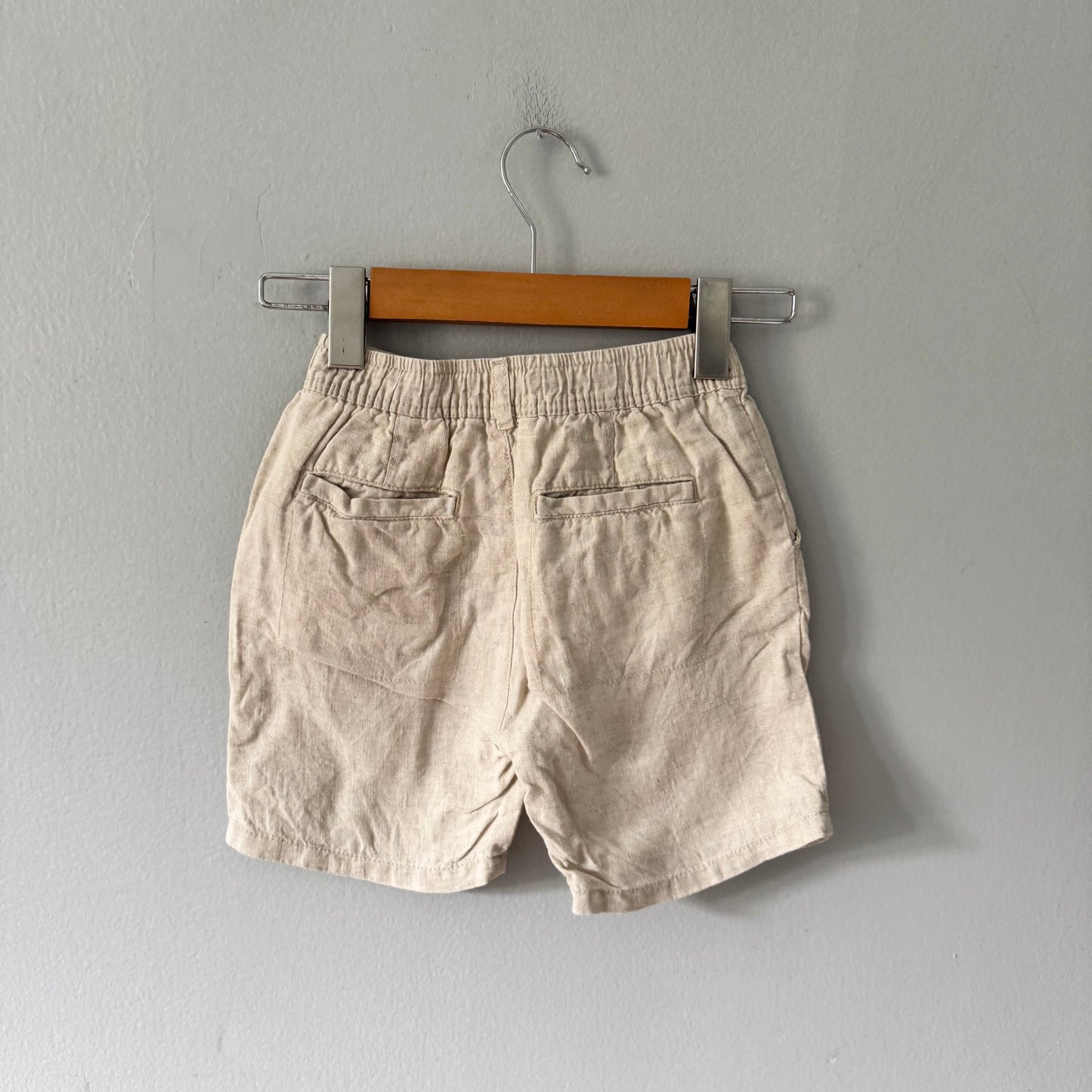 Zara / Beige linen shorts / 4-5Y