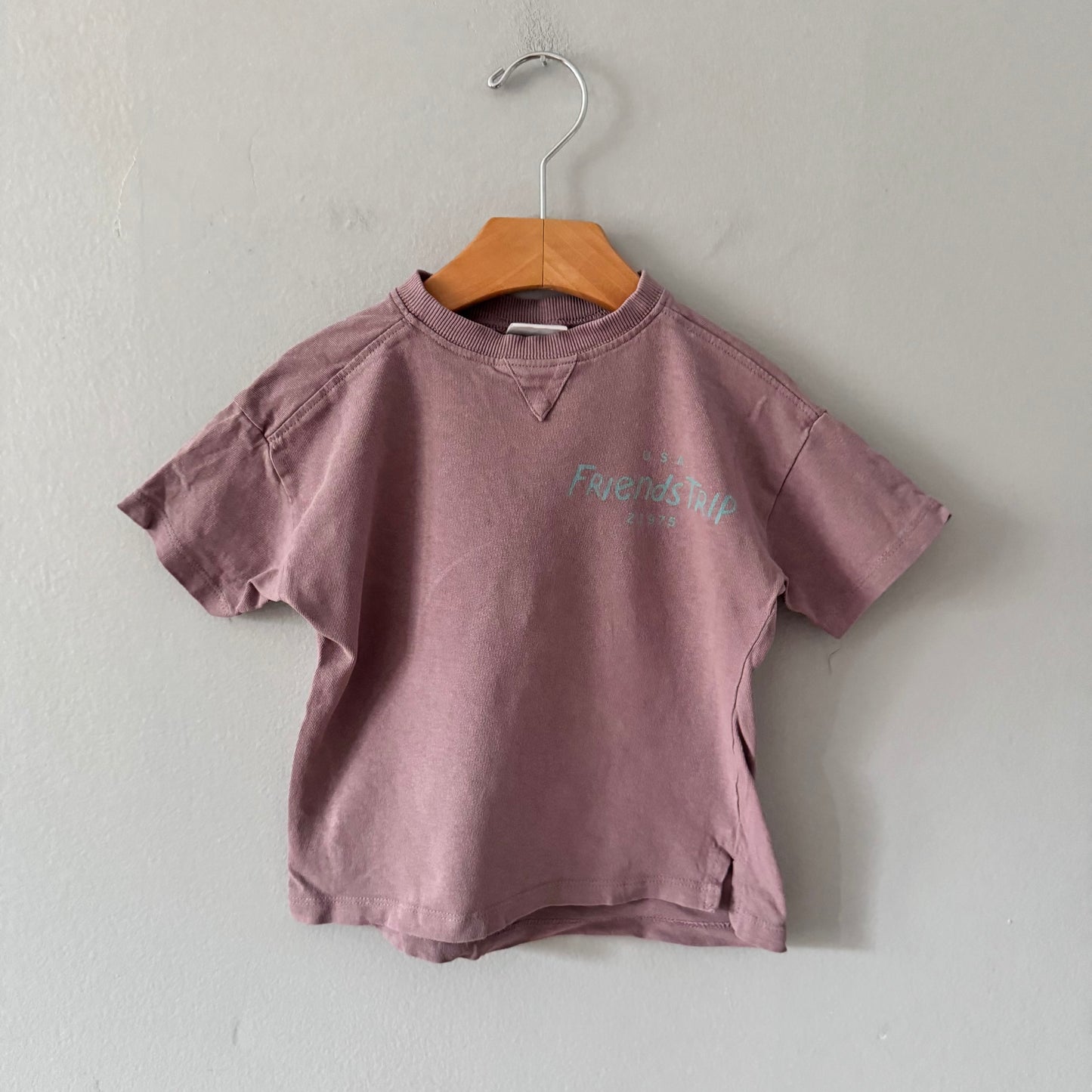 Zara / Brown USA friends trip T-shirt / 2-3Y