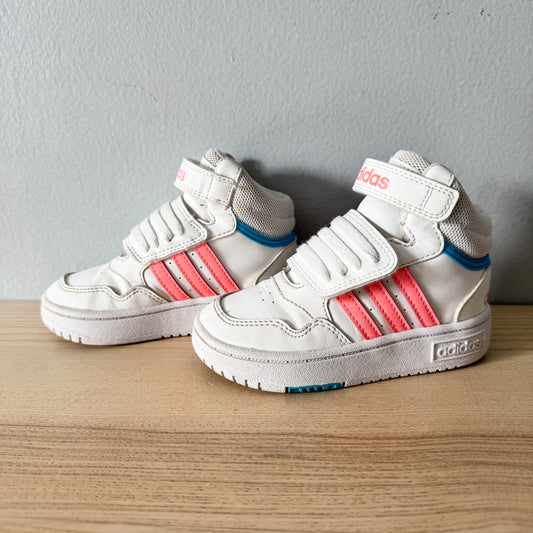 Adidas / White x pink high cut / US8