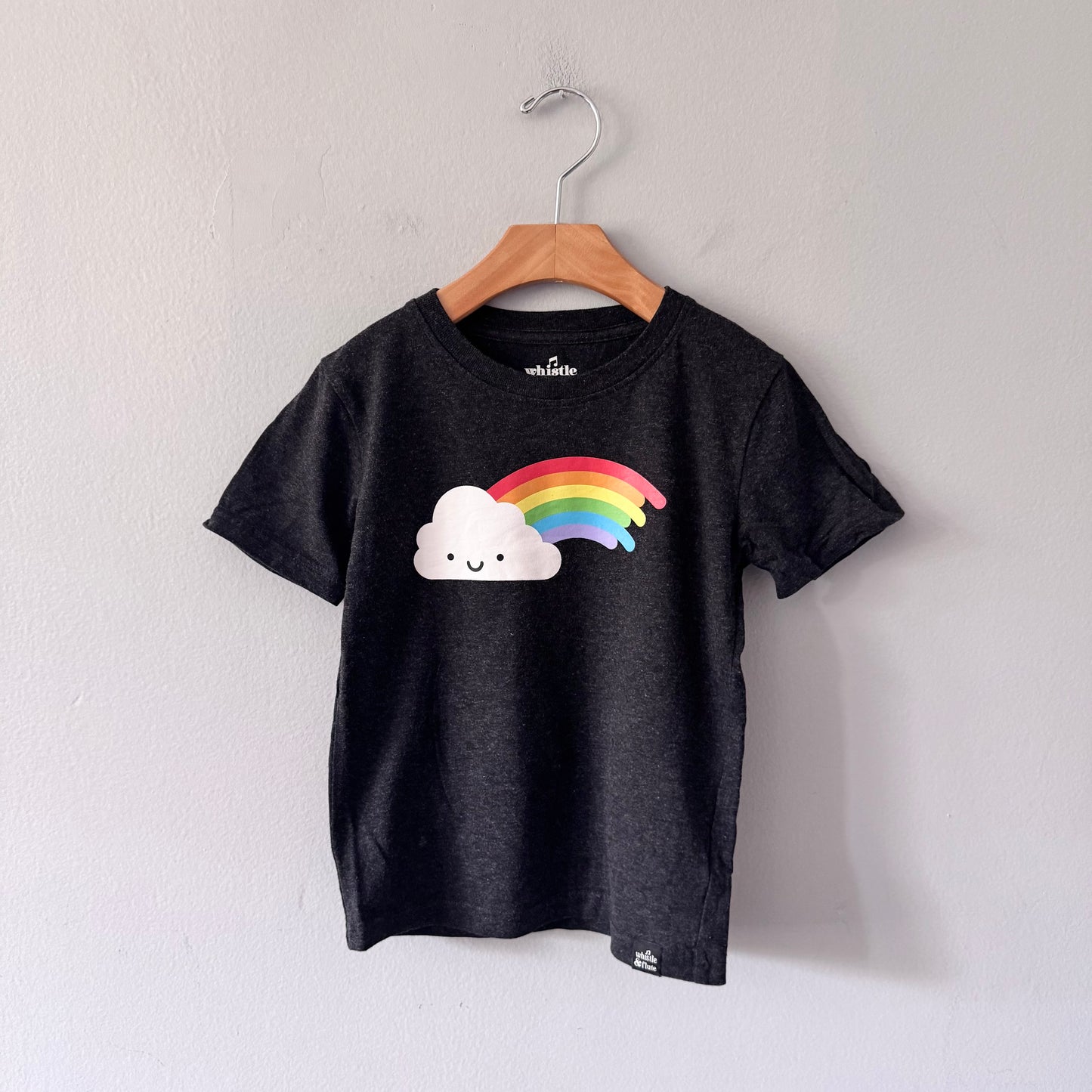 Whistle & Flute / Dark grey x rainbow T-shirt / 5-6Y