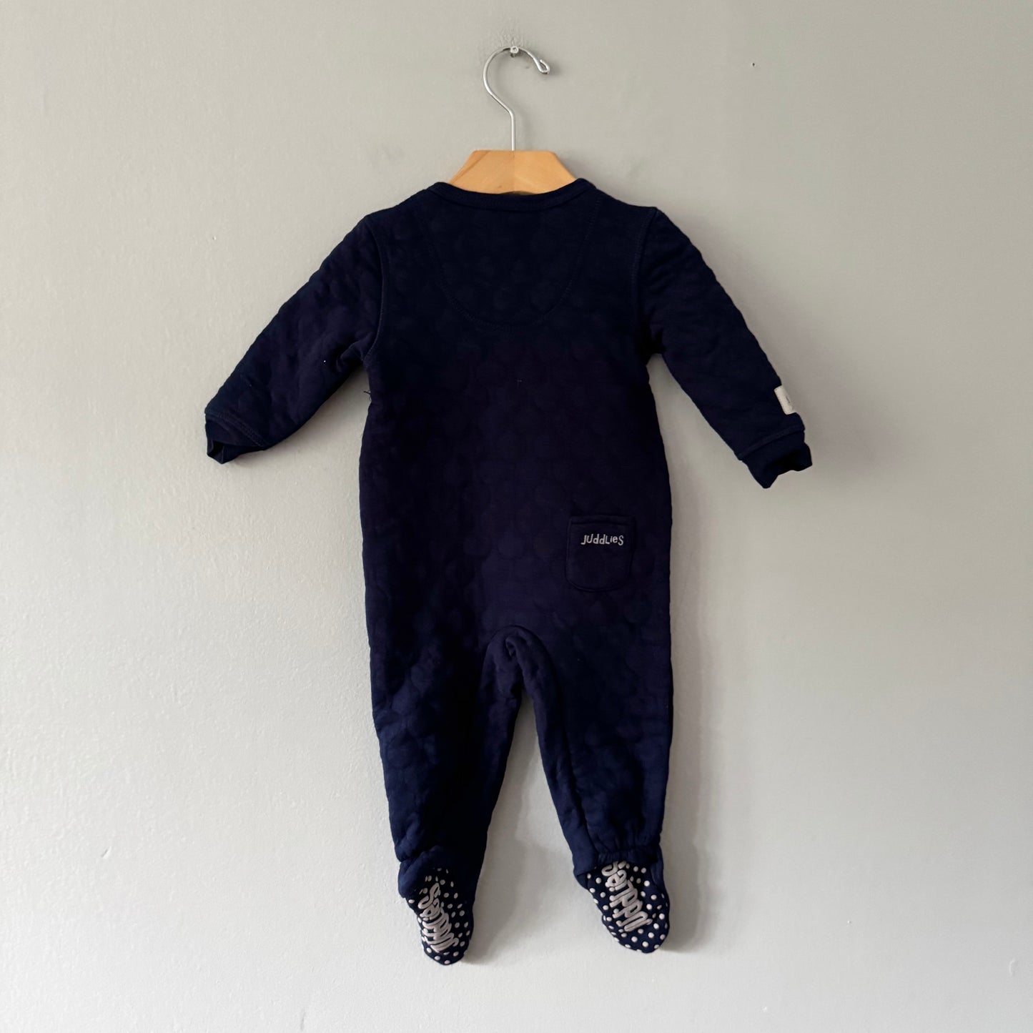 Juddlies / Navy padded romper / 6-12M