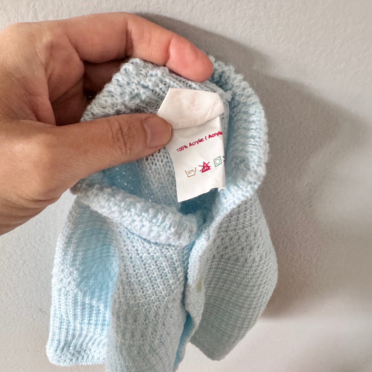Vintage / Cardigan bleu clair / 0-3M