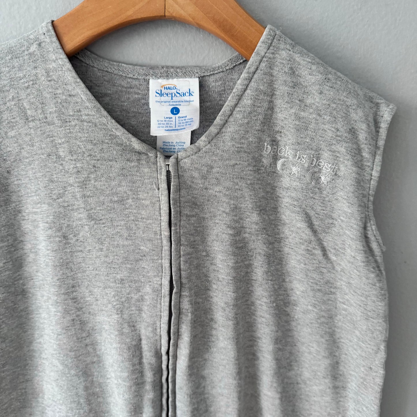 Halo / Light grey sleep sack / 12-18M