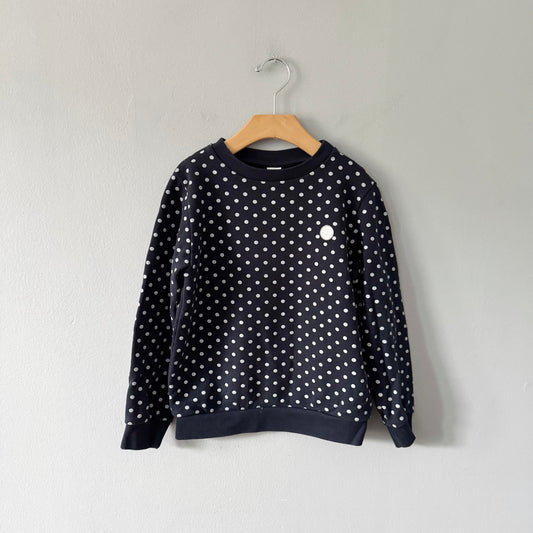 Petit Bateau / Black x dots sweatshirt / 8Y