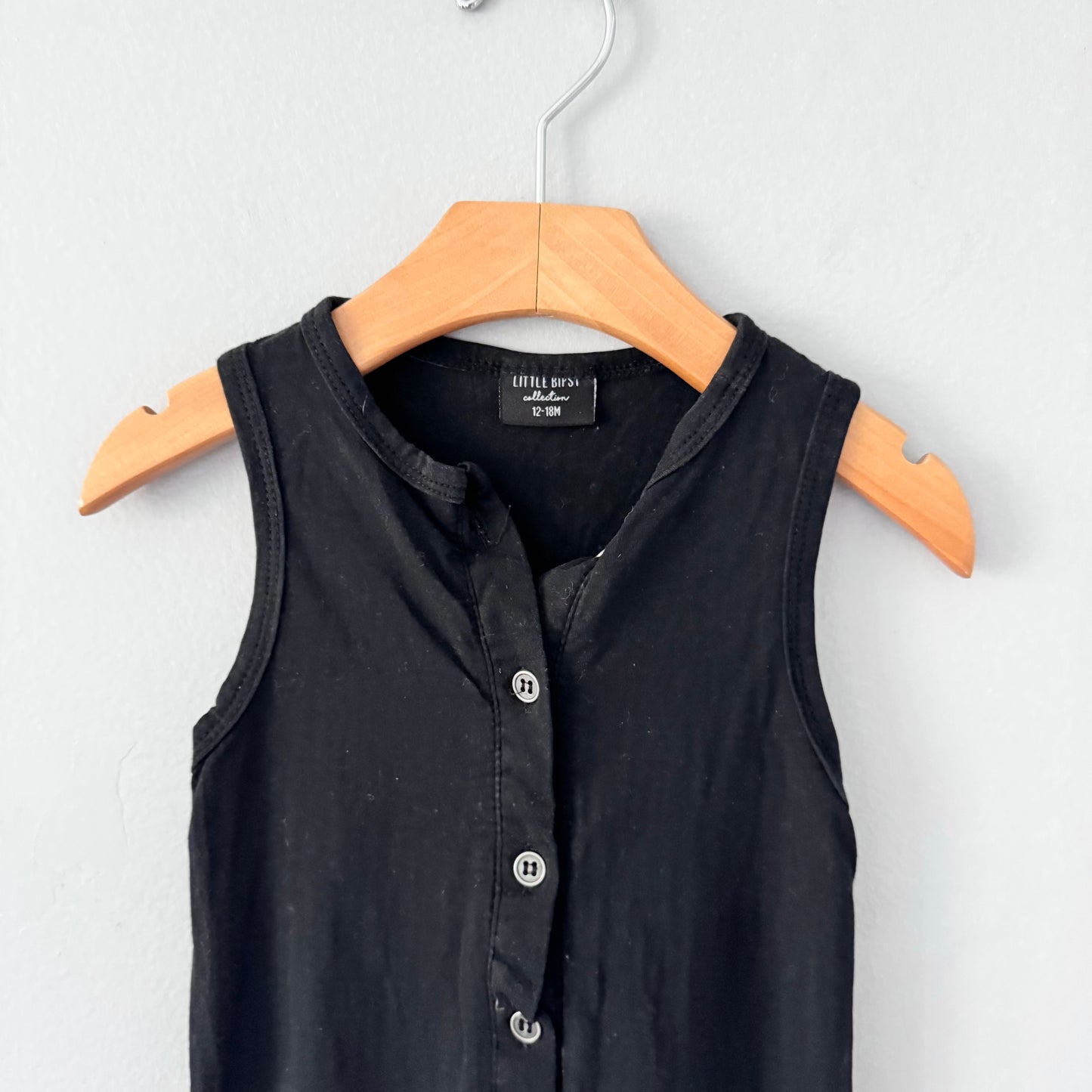 Little Bipsy / Combinaison sans manches noire / 12-18M