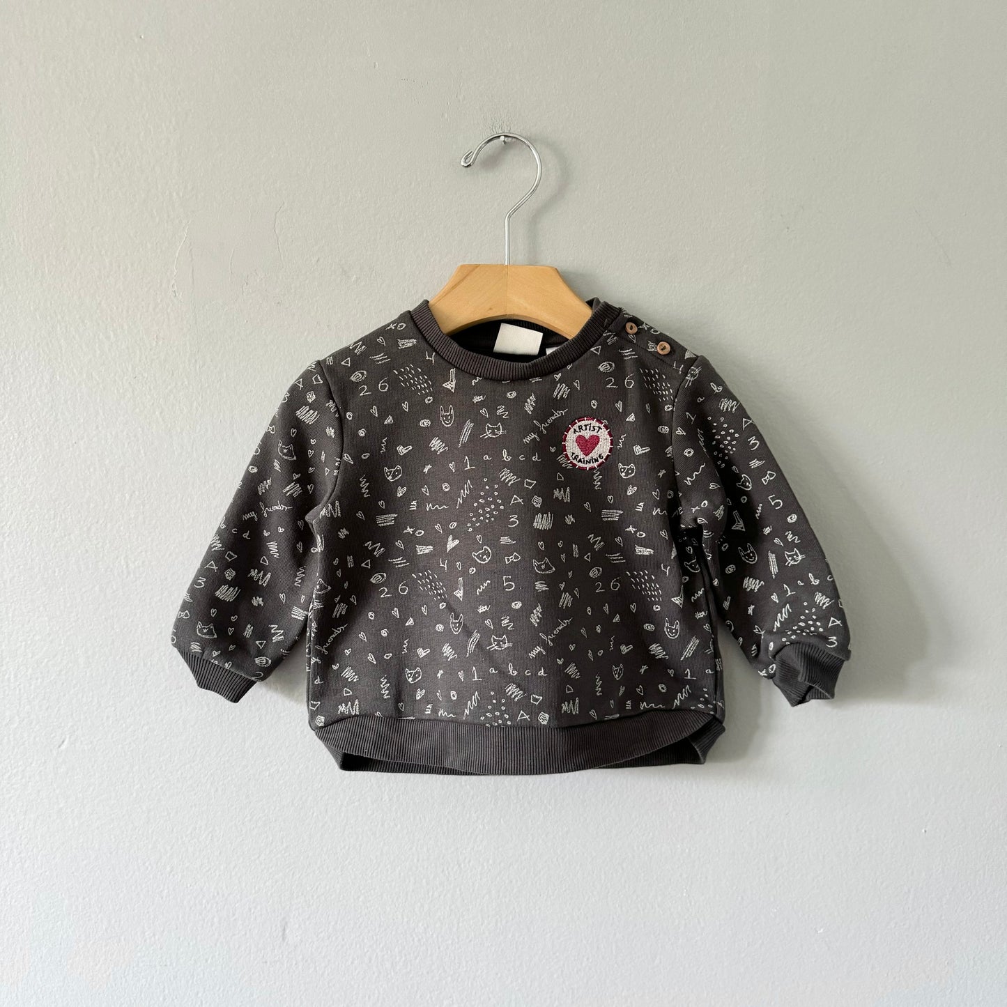 Zara / Dark grey sweatshirt / 9-12M