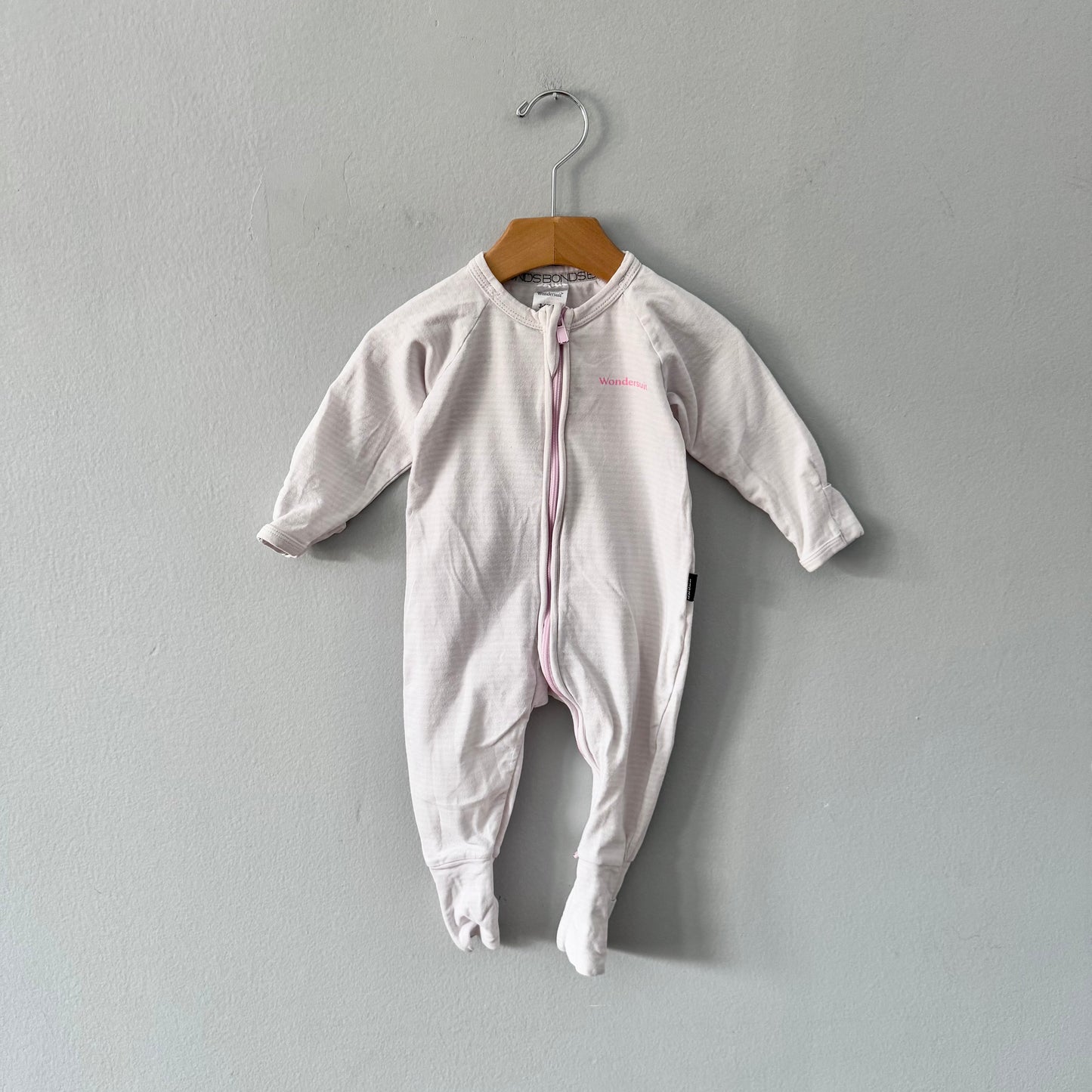 Bonds / Wondersuit - Light pink x stripe / 3-6M