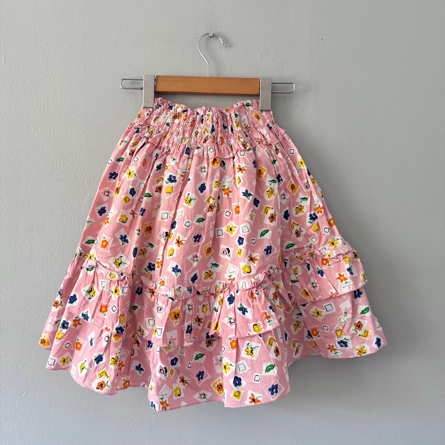 Vintage / Pink floral skirt / 8Y