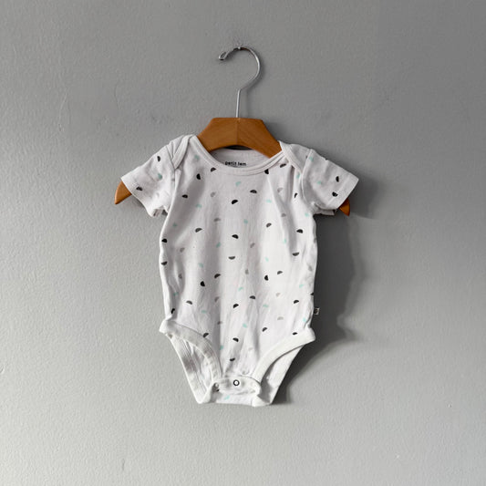 Petit Lem / White short sleeve onesie / 9M