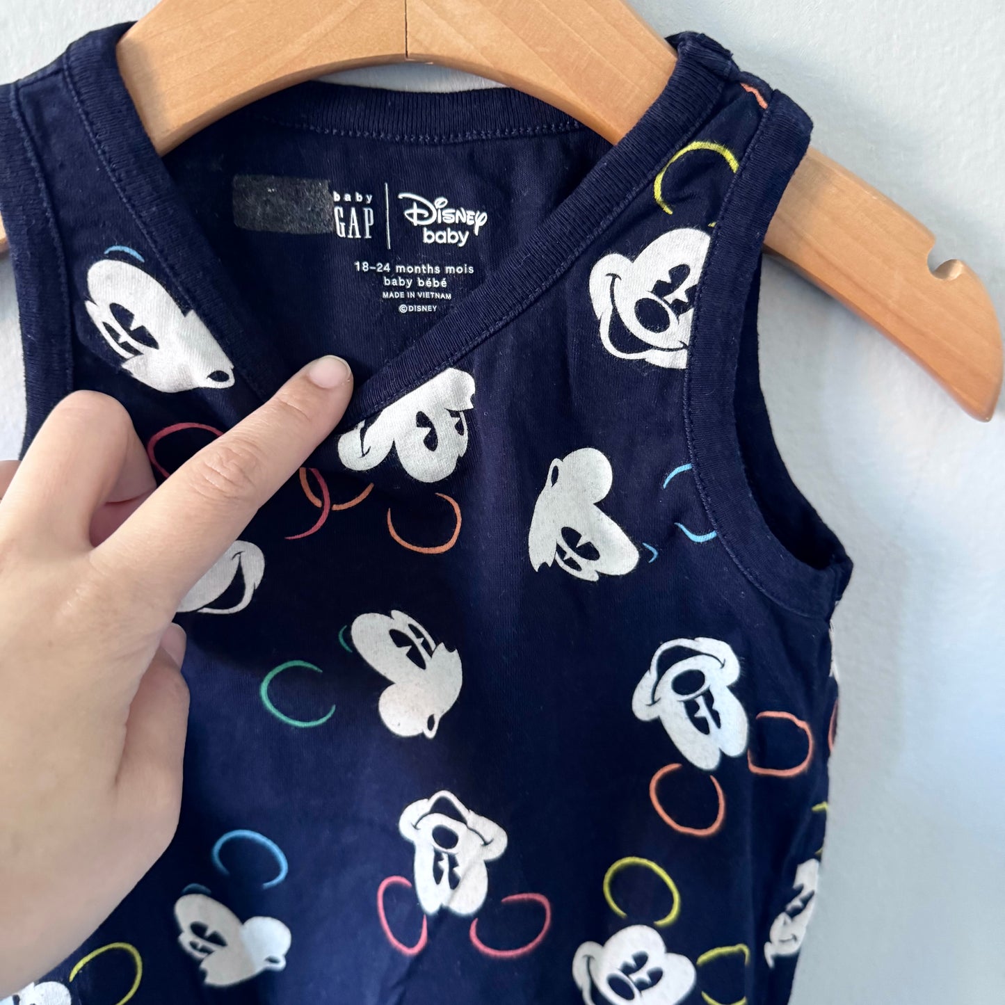 Gap x Disney / Débardeur-grenouillère marine x Mickey / 18-24M