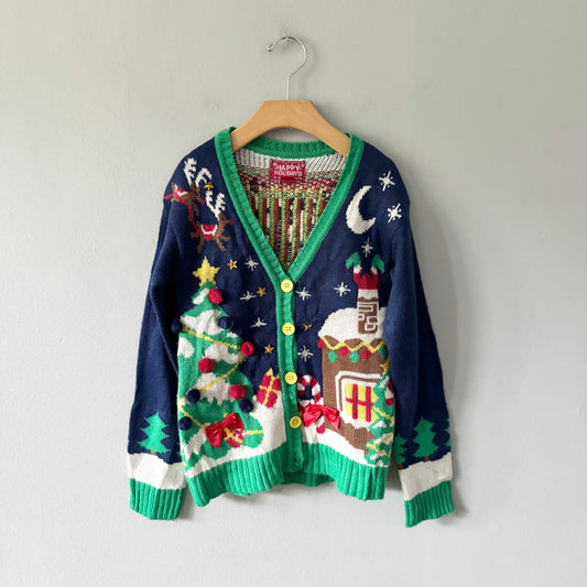Happy Holidays / Pattern knit cardigan / 7-8Y