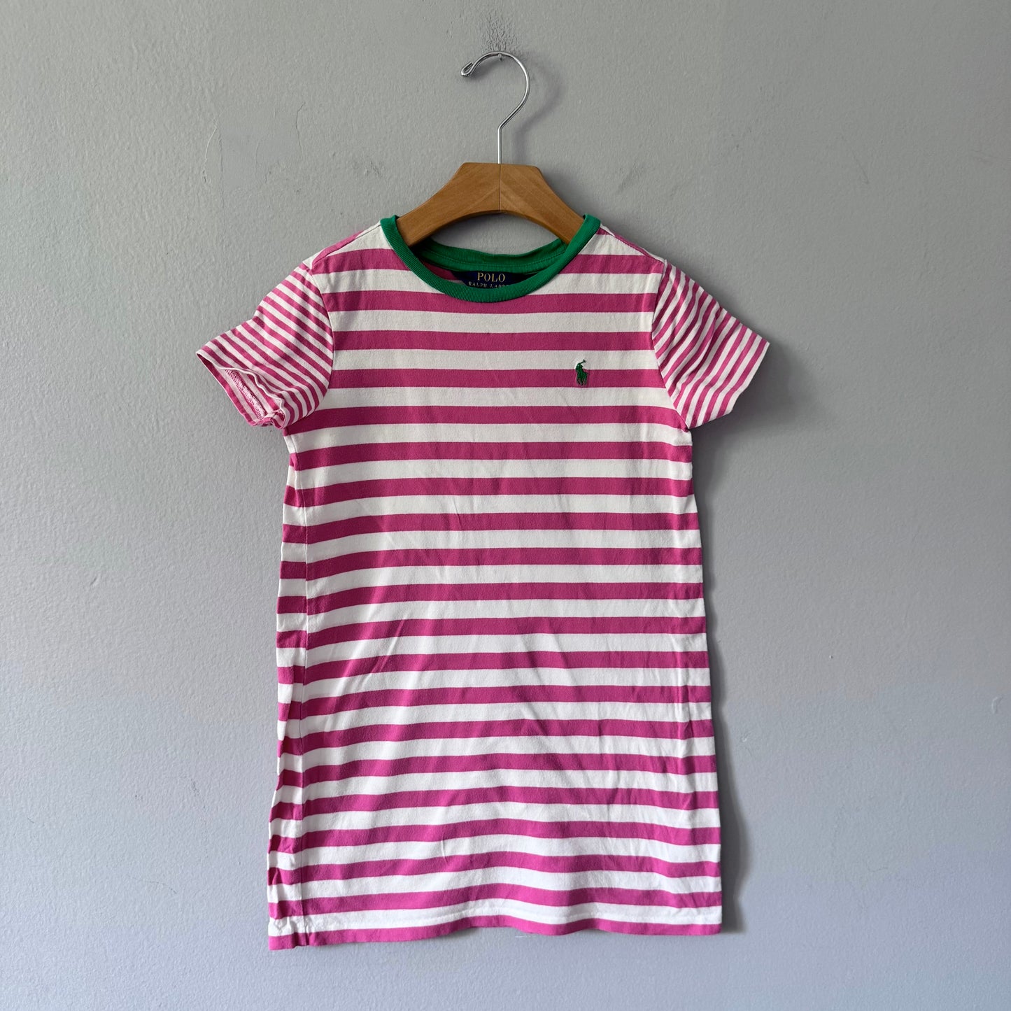 Polo Ralph Lauren / Pink stripe T-shirt dress / 6Y