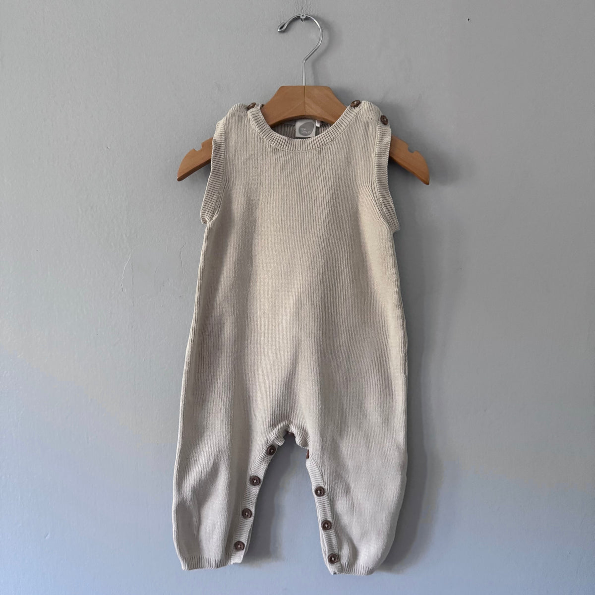 The Littlest / Beige knit romper / 6-12M