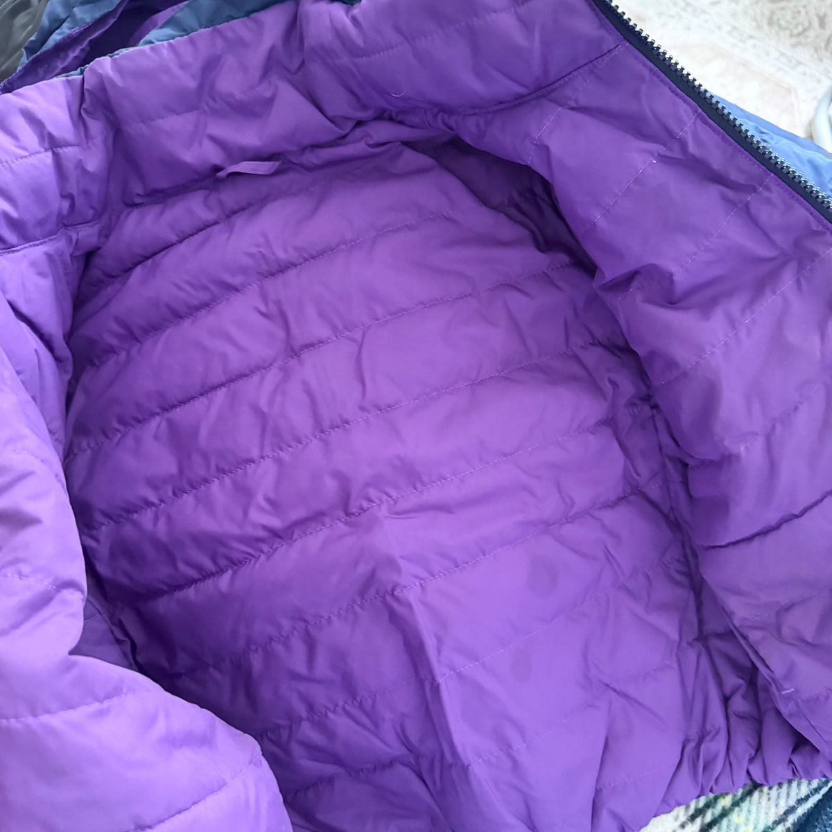 Crewcuts / Navy x purple reversible puffer / 4-5Y