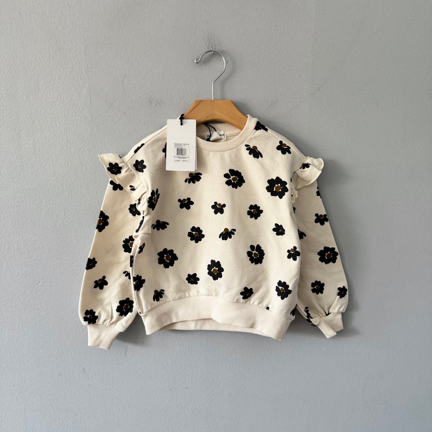 Miles the label / Sweat-shirt blanc à fleurs / 3A - Neuf avec étiquette