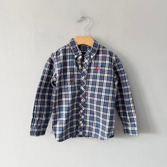 Fred Perry / Blue x white checked shirt / 5-6Y