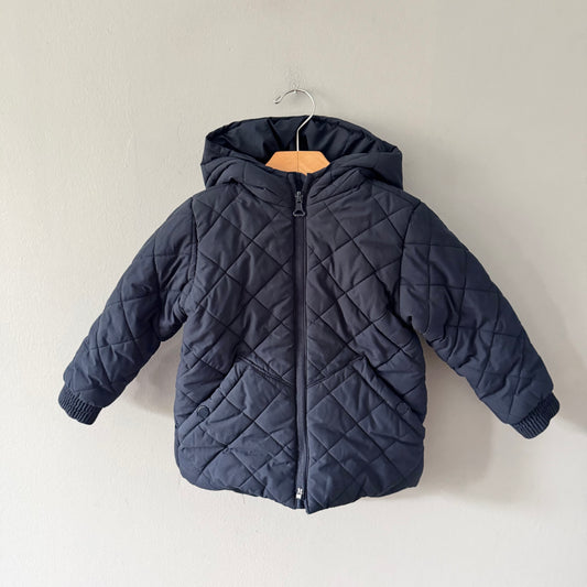 Zara / Navy fleece lined jacket / 2-3Y
