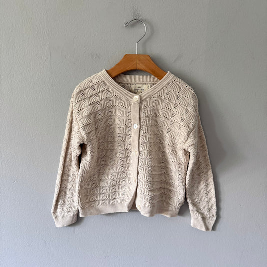 Konges Slojd / Ivory cotton knit cardigan / 3Y