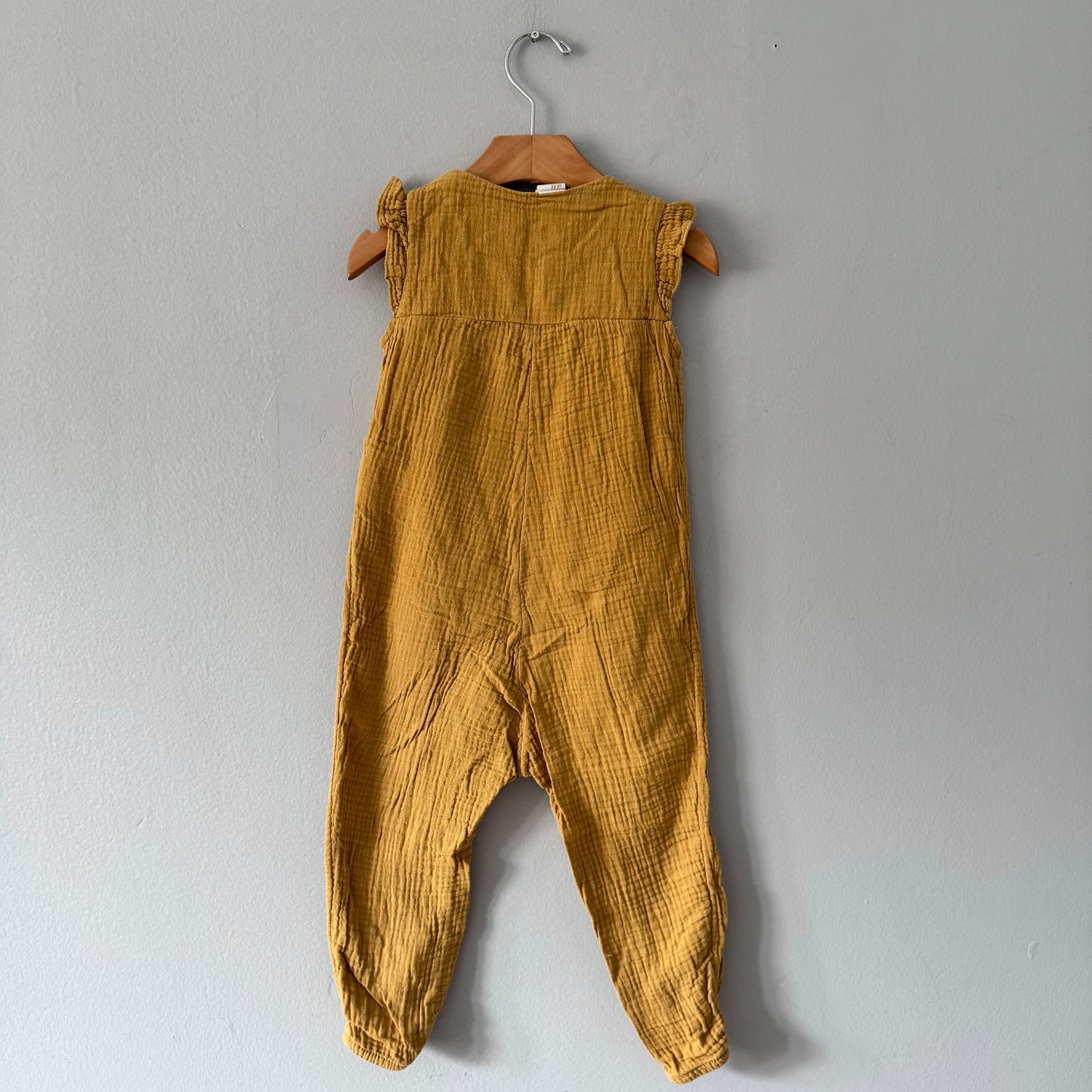 H&M / Barboteuse débardeur en mousseline couleur moutarde / 18-24M
