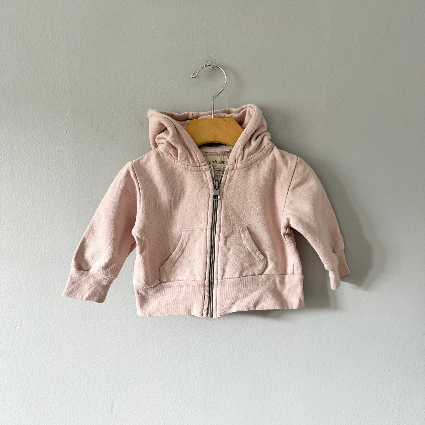 Mini Mioche / Light pink zip up hoodie / 3-6M