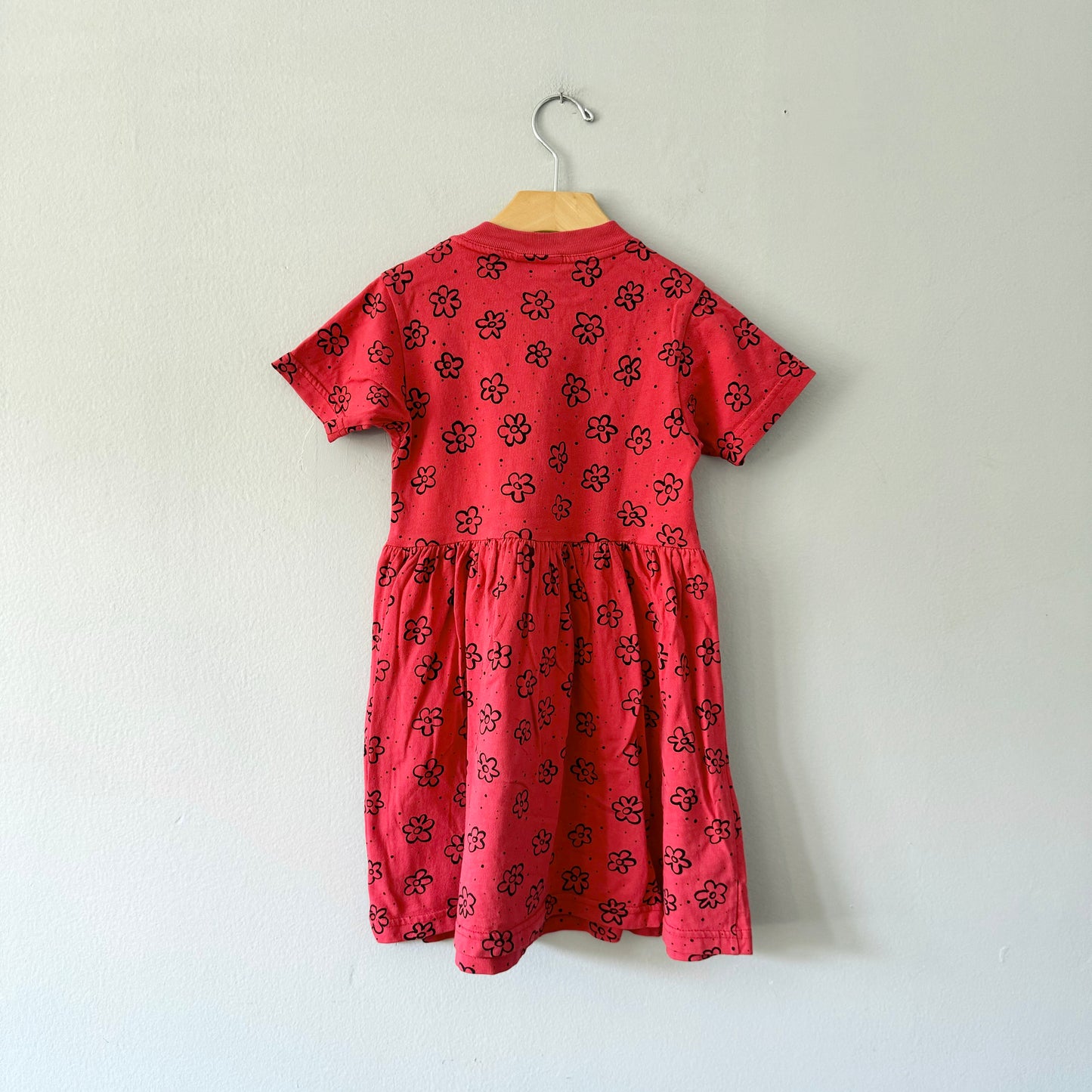 Vintage / Nonono red x flower dress / 4Y