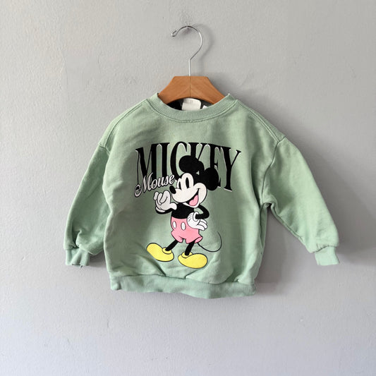 Zara x Disney / Mickey green sweatshirt / 18M