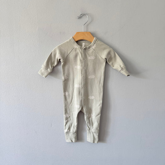 Rylee + Cru / Smokey green x cloud romper / 3-6M