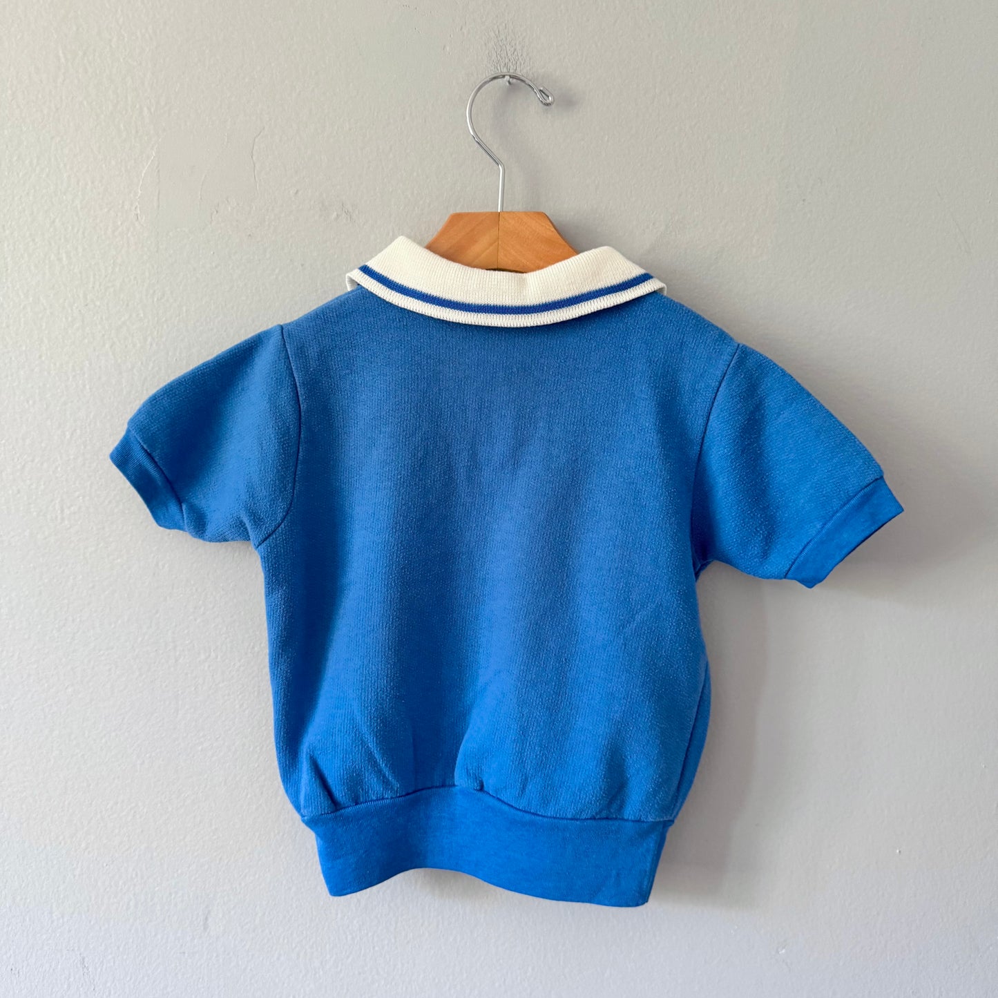 Vintage / Blue cotton crew polo / 3Y