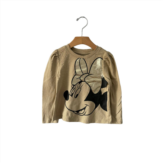 Gap / Beige x Minnie Mouse long sleeve T-shirt / 4Y