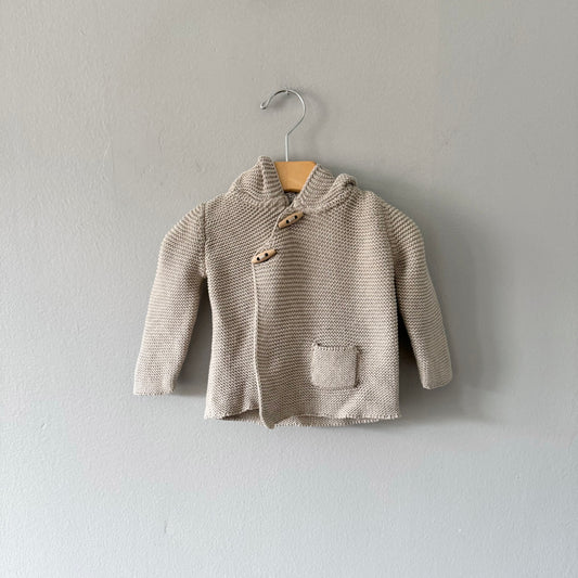 Viverano	/ Beige organic cotton knit jacket / 3-6M