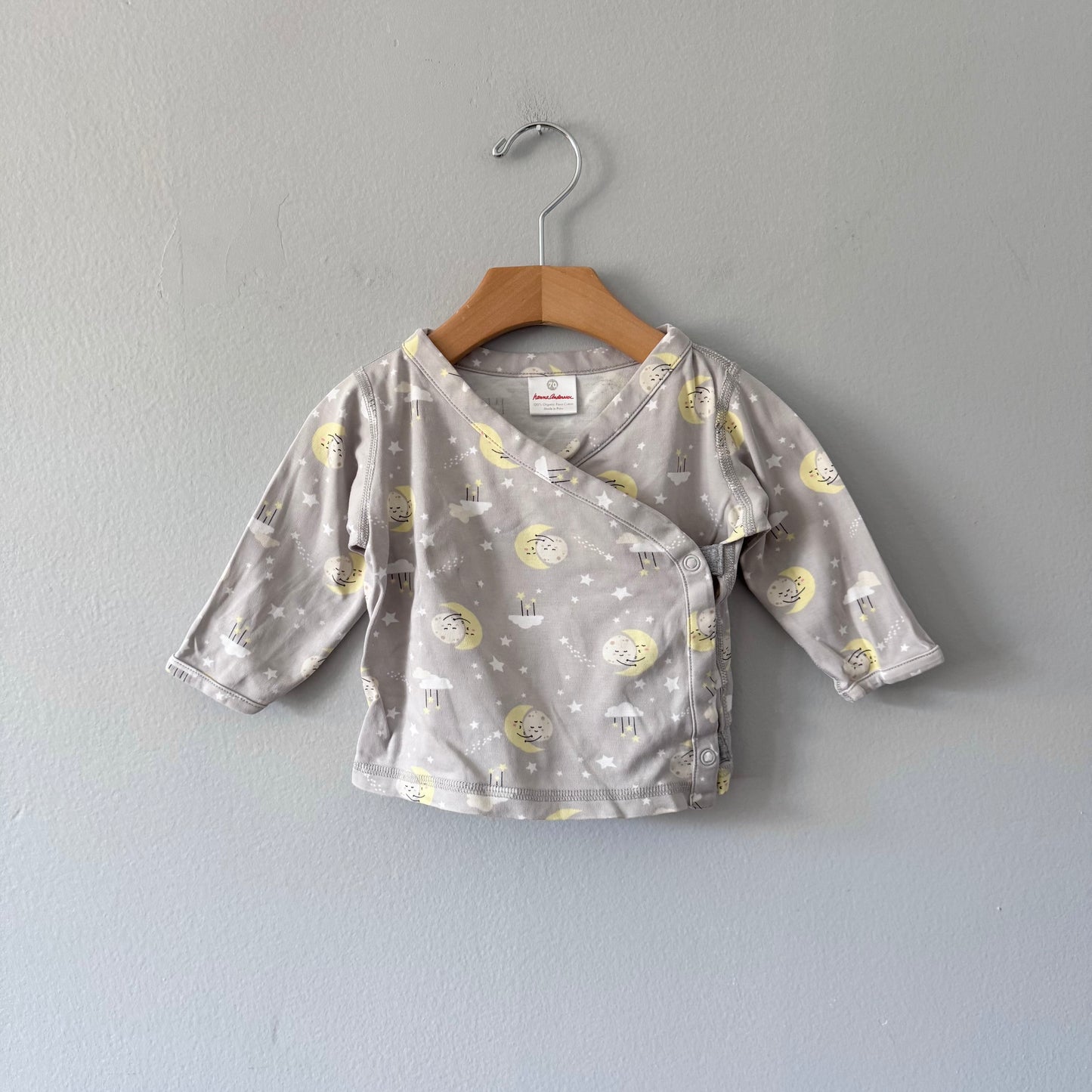 Hanna Andersson / Grey kimono long sleeve top / 3-6M