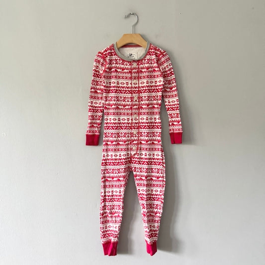 Crewcuts / Red x white romper / 4Y