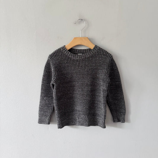 Gap / Dark grey ribbed knit pullover / 3Y