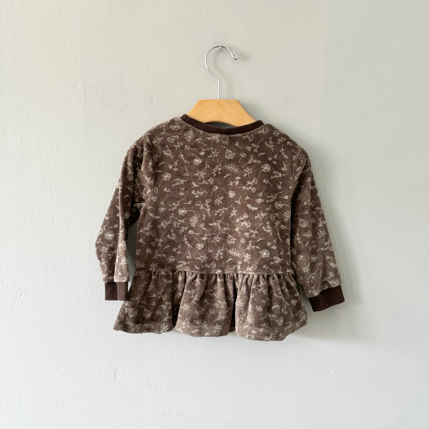 Next / Brown velour dress / 12-18M