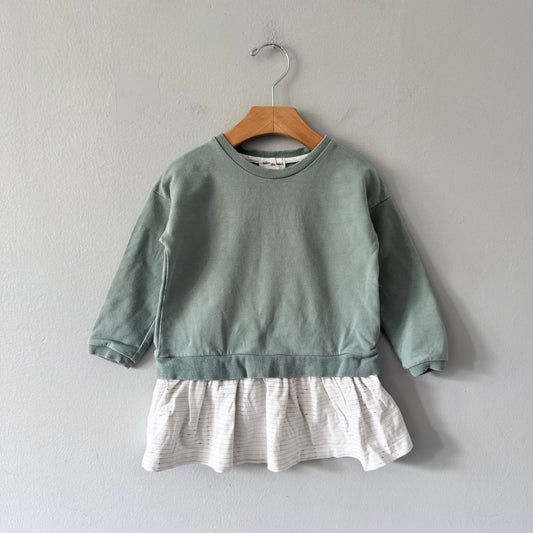 Miles the label / Green crew dress / 2Y