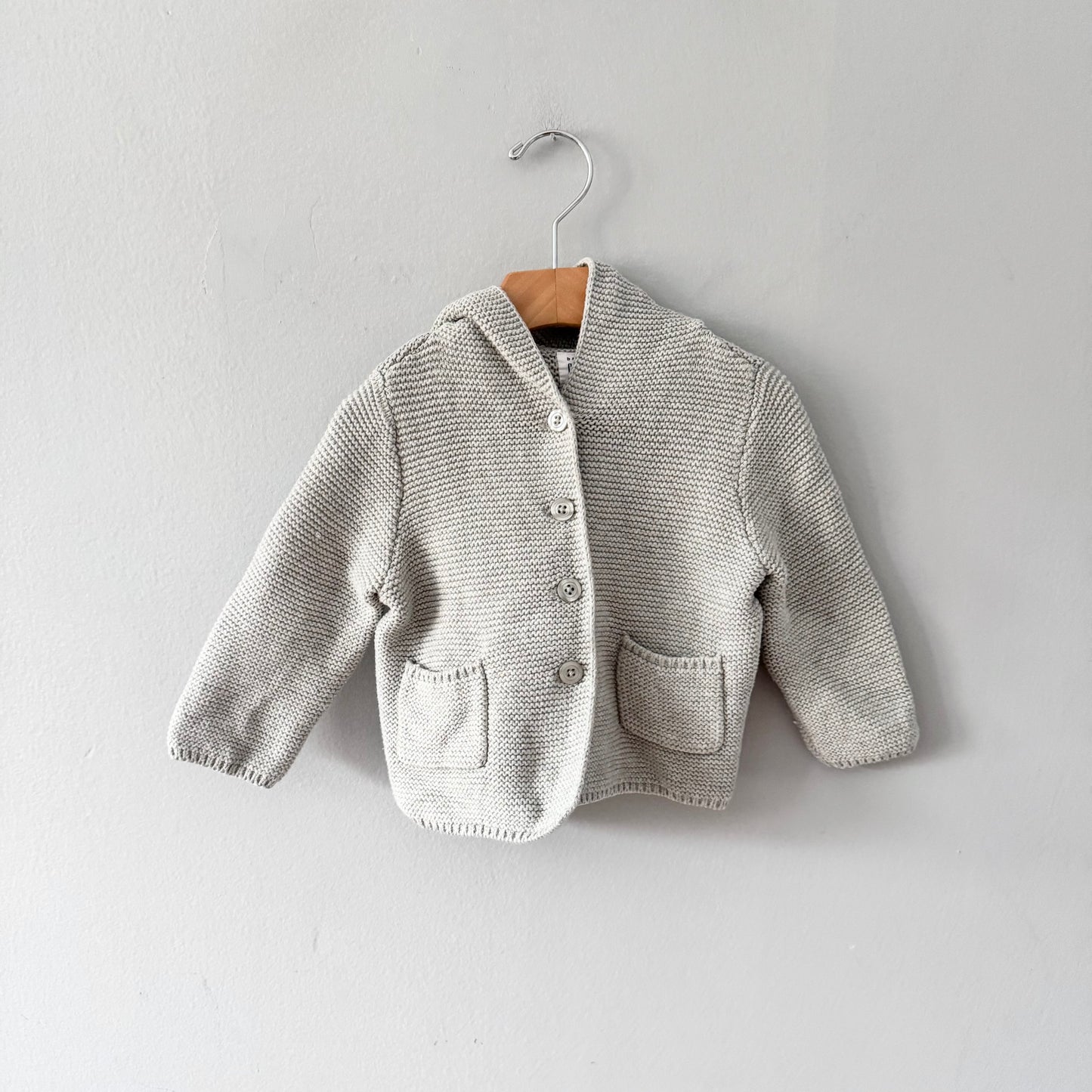 Gap / Gilet en tricot de coton gris clair / 12-18M